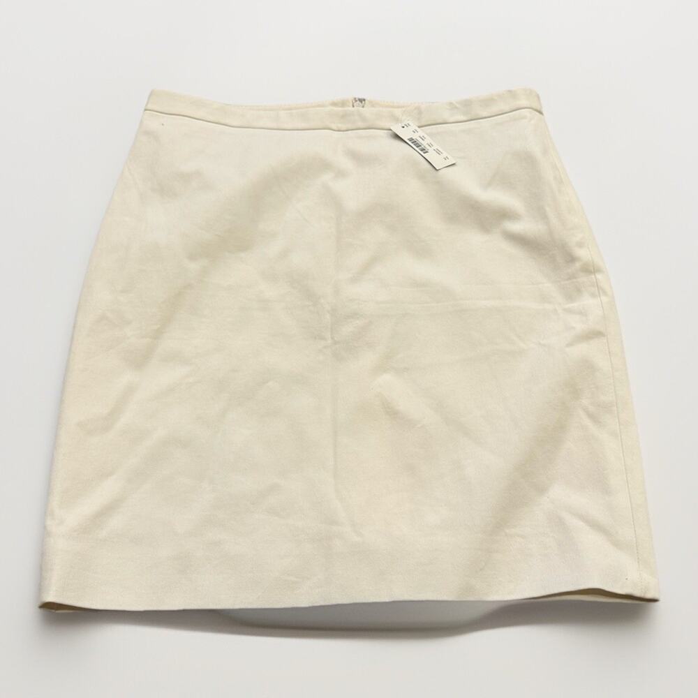 J.Crew Womens White Petite Pencil Midi Skirt Stretch Cotton Size 8P NWT New